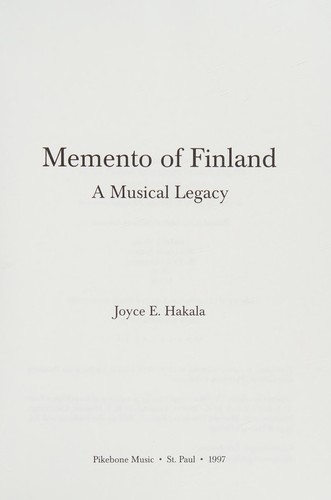 Joyce E. Hakala: Memento of Finland (1997, Pikebone Music)