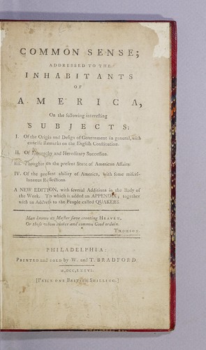 Thomas Paine: Common sense (1776, Printed and sold by W. and T. Bradford)